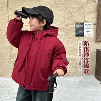 海妈家男童棉服外套加绒加厚红色儿童棉袄25冬装新款保暖|24dr16
