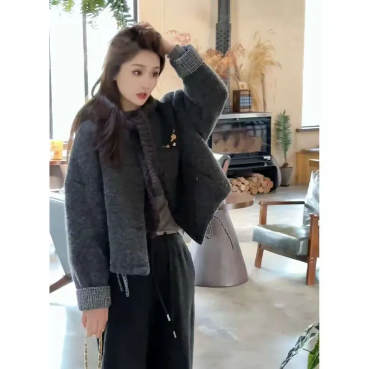 韩系慵懒风高级感气质毛衣2025年秋冬宽松显瘦保暖上衣外套女