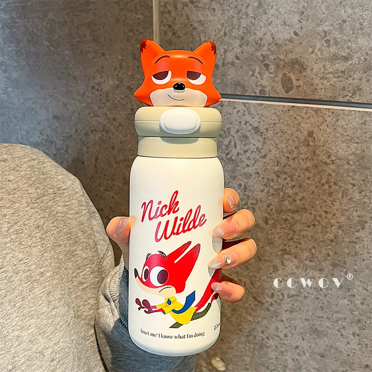 疯狂动物城尼克保温杯儿童水杯女高颜值杯子学生上学专用生日礼物