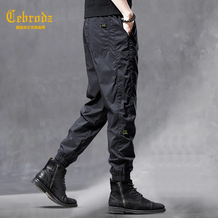 法国Cebrodz秋季新款高端男士休闲裤宽松大码运动束脚工装冲锋裤
