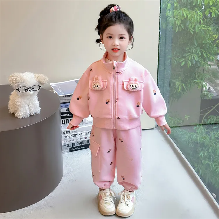 女童外套运动套装秋季2025新款儿童宝宝拉布布春秋工装两件套洋气