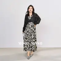 MOOI MONO"凌波荡漾"显瘦百搭法式印花设计吊带连衣裙  L783Z52