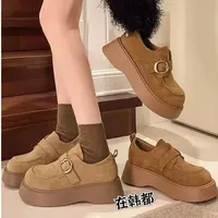 2025秋冬新款复古包头时尚女外穿厚底扣带包头勃肯拖鞋女903