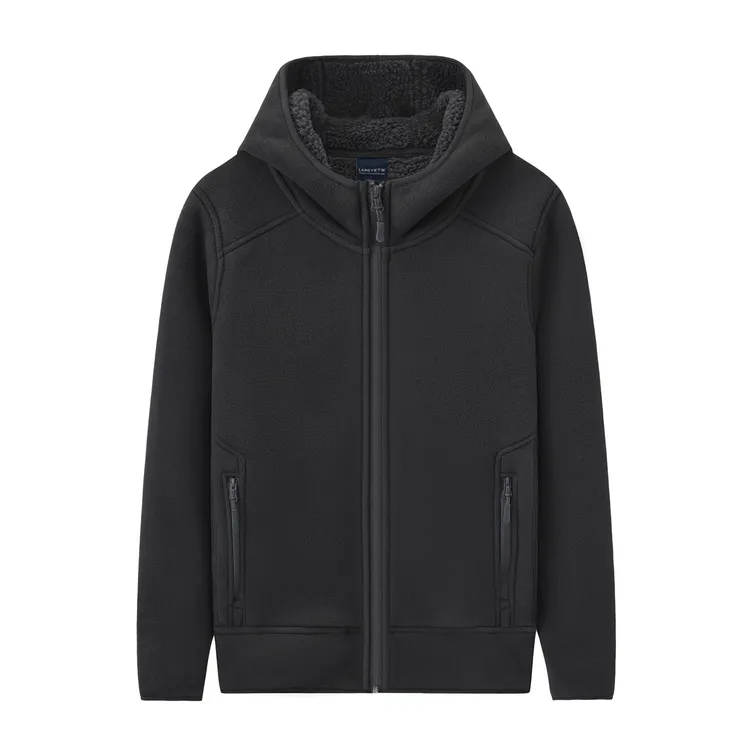 FANCBUDY秋冬羊羔绒加厚连帽卫衣棉服外套男双面绒摇粒绒开衫夹克