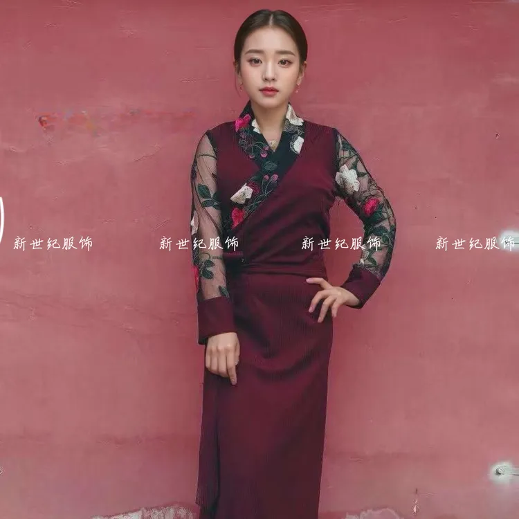 断色断码夏季新款拉萨服装藏族博拉套装民族风藏装裙子拉萨裙包邮