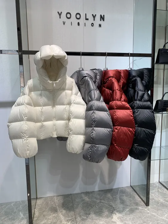 新款原版定制连帽羽绒服女短款加厚宽松90白鸭绒面包服外套