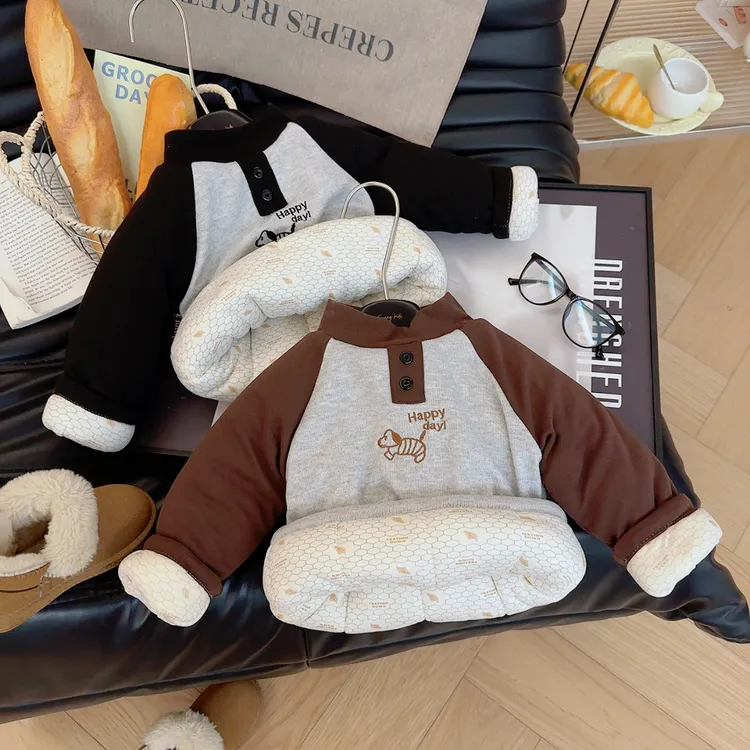 【680克加厚 温变内里】儿童冬季套头棉袄三层加厚保暖上衣夹棉打底