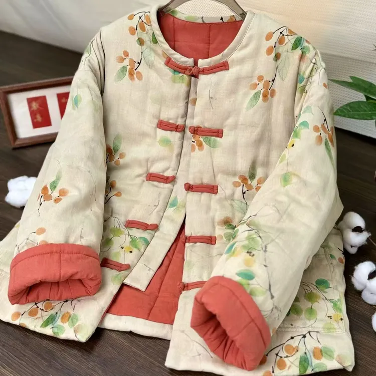 【新疆棉花】冬季手工铺棉保暖加厚盘扣中国风棉袄