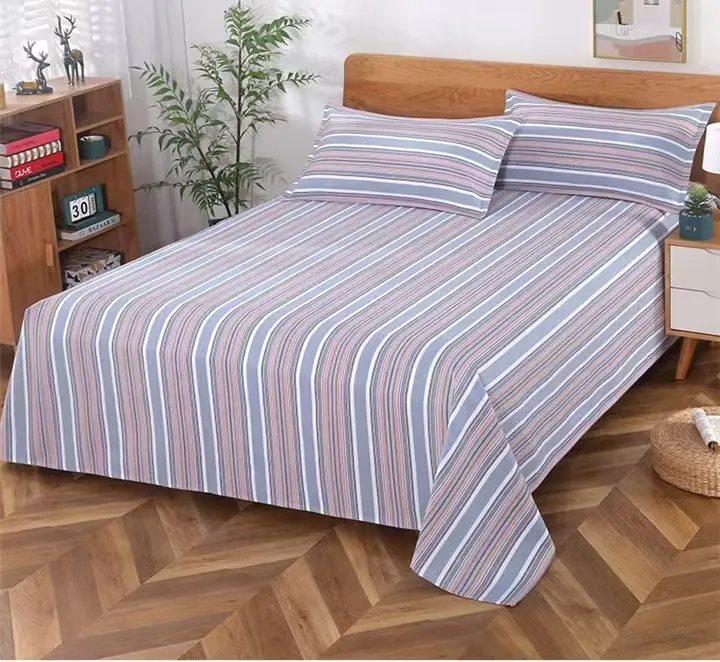 纯棉老粗布四季毯床单色织加厚凉席柔软睡单老式条纹炕单