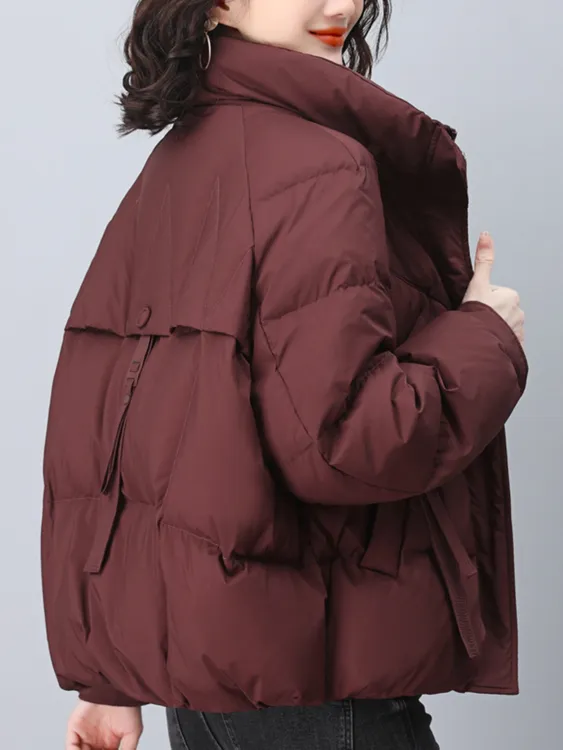 连帽羽绒服女冬季2025新款时尚高端中年妈妈宽松休闲加厚保暖外套