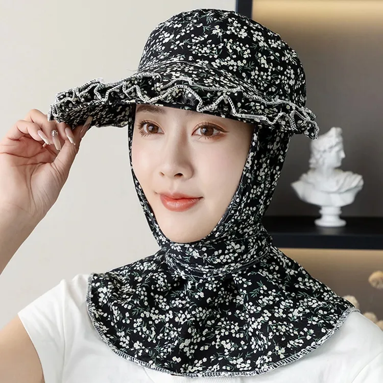 [防晒爆款]帽子春夏防晒防风防尘护脸护颈干活骑车遮阳帽户外帽子