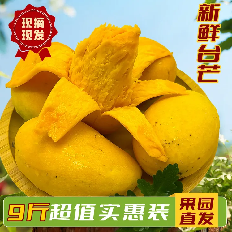 【9斤超值实惠装】新鲜采摘台芒香甜软糯口齿留香热带新鲜水果包邮