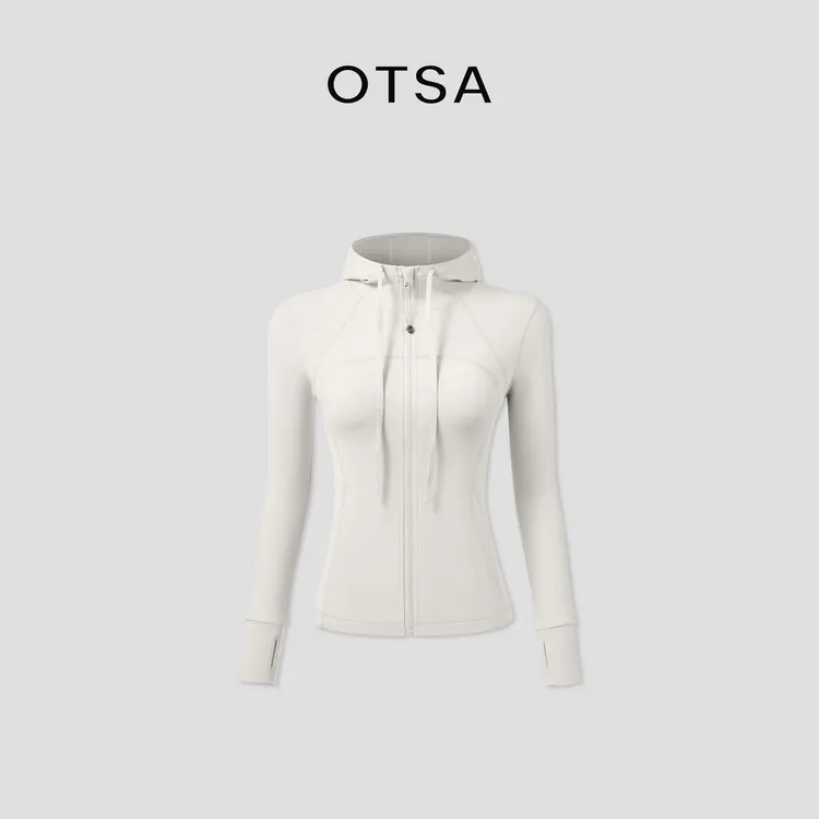 【L家 DF小腰精】运动外套女 修身长袖上衣连帽休闲健身瑜伽外套128