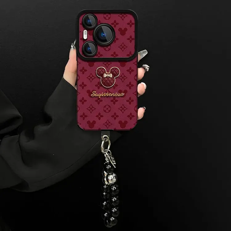 英文米奇适用华为pura70pro大视窗小羊皮pura70全包70pro 手机壳