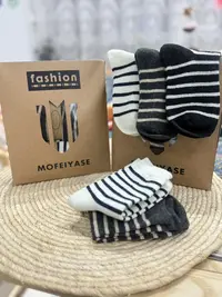 兔 毛袜子女春秋冬季ins潮条纹日系长袜加厚保暖