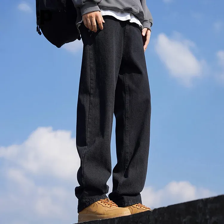 凡客依舍高级感牛仔裤男款2025新款秋冬加绒加厚直筒阔腿工装裤子