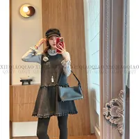 谢荞荞「花边奏章」羊毛兔毛浣熊毛秋冬款木耳边软糯针织宽松背心裙