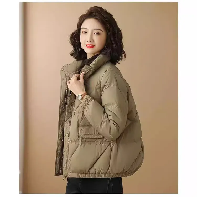 2024新款羽绒棉服女短款宽松显瘦休闲立领棉袄轻薄款外套棉衣
