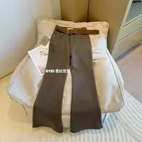 【豆子推荐】6992 冬季加绒高腰显瘦直筒微辣牛仔裤复古韩版