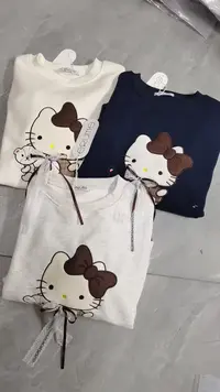 小满家KT蕾丝蝴蝶结猫卫衣