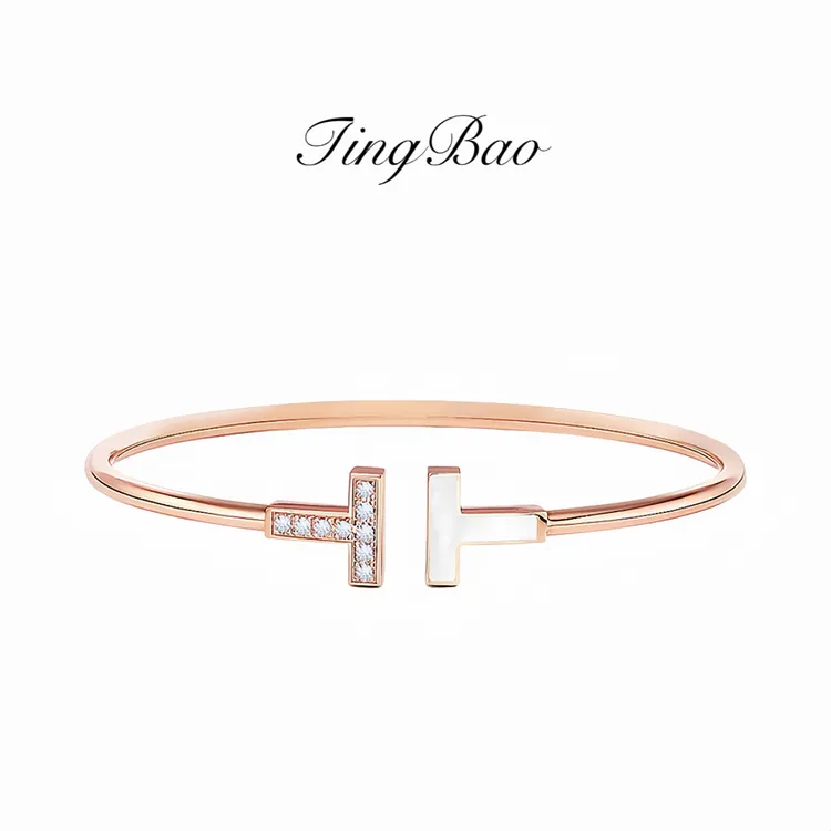 铜合金合成锆石手镯 时尚字母手镯FS1240轻奢百搭气质精致