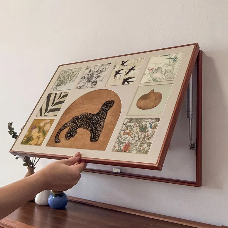 中古风百联金钱豹电表箱装饰画高级感配电箱遮挡画2025新款流光风