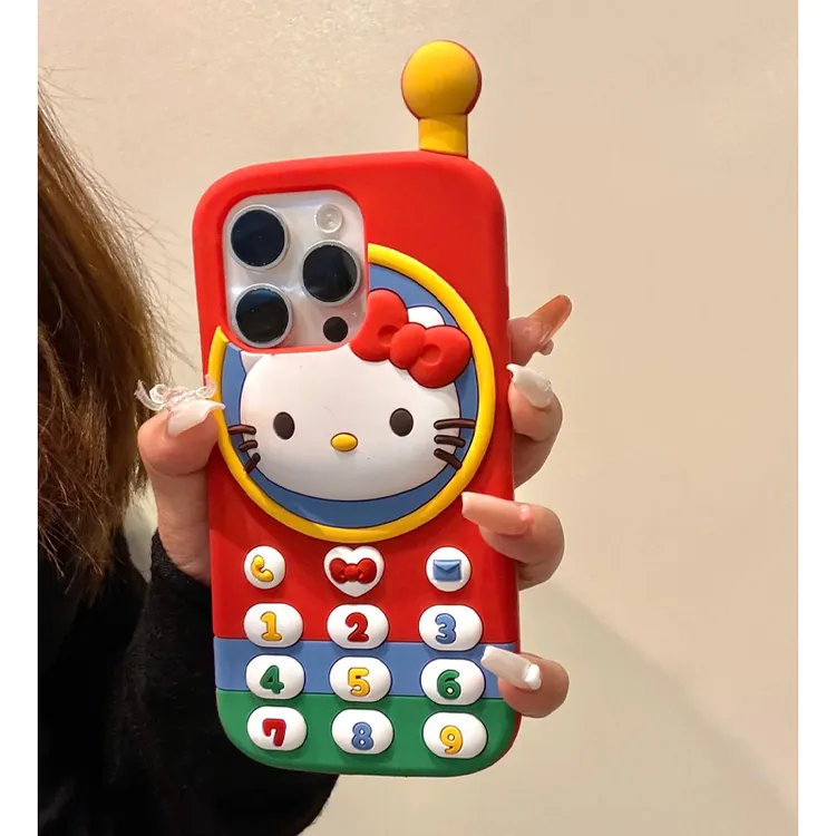 BANCA可爱大哥大kt猫适用苹果16promax手机壳iPhone15/14硅胶13套