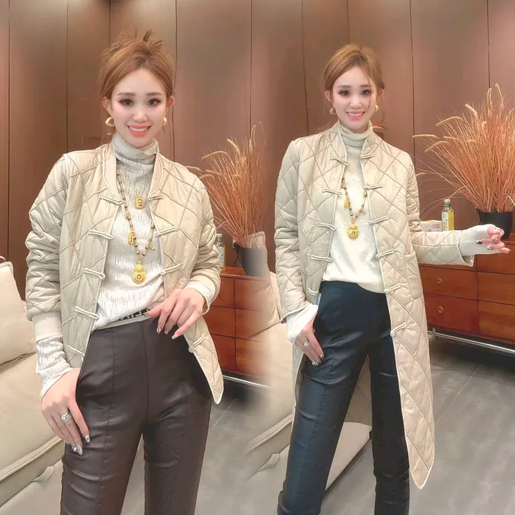小众设计2025年冬季时尚气质显瘦百搭休闲中长款棉服外套女上衣潮