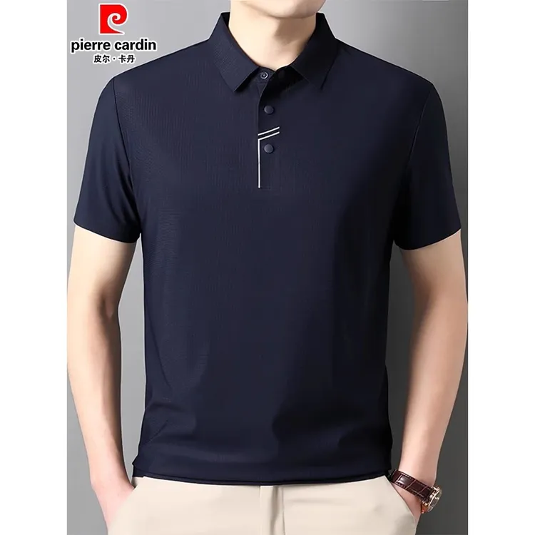皮尔卡丹短袖t恤男2025夏季新款7A抗菌冰丝无痕高弹POLO衫打底衫.
