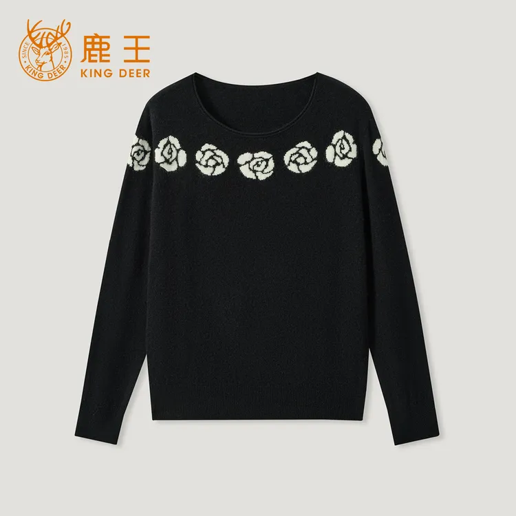 【达人专属】King Deer/鹿王羊绒秋冬新款女式长袖羊绒衫L805572