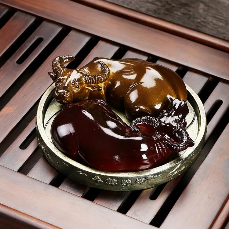 变色茶宠物牛摆件创意精品茶玩可养茶宝功夫茶具配件茶道禅意招财