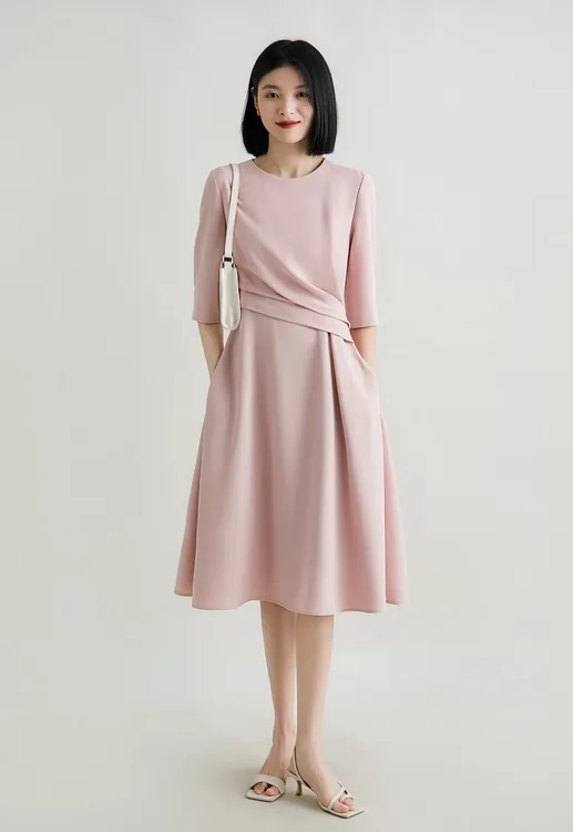 胖mm小众A字裙晚礼服薄款连衣裙大码夏薄款轻奢修身优雅中长裙子