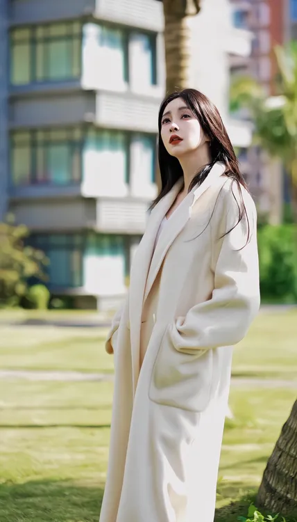 纯羊毛双面呢大衣外套女秋冬韩系长款毛呢宽松廓形呢子