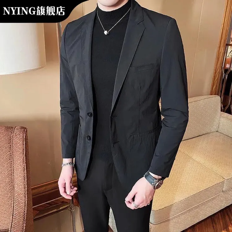 NYING西装外套男休闲西服上衣秋季商务修身潮流帅气韩版百搭外套