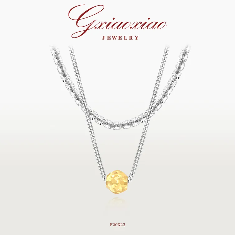 G XIAOXIAO 镀K金 轻奢气质高级感叠戴百搭锁骨项链 F20X23