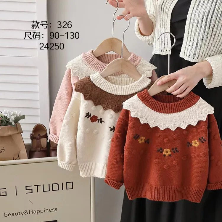 女宝宝秋冬季度高品质毛衣加厚卫衣裤子睡衣套装