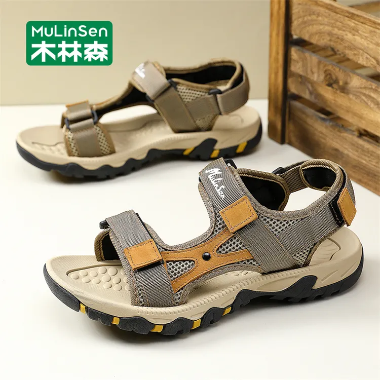 木林森凉鞋男款夏季2025新款外穿开车休闲防滑耐磨透气男士沙滩鞋