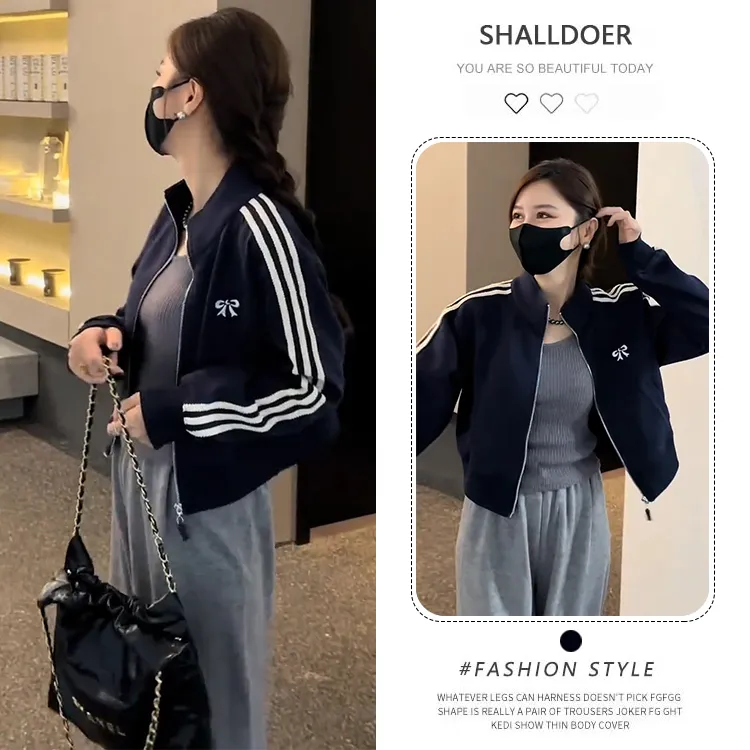 美式复古短款棒球服外套女2025春秋新款休闲时尚运动夹克开衫上衣