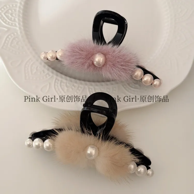 Pink Girl  F370时尚气质秋冬抓夹13cm高级感后脑勺盘发夹精致