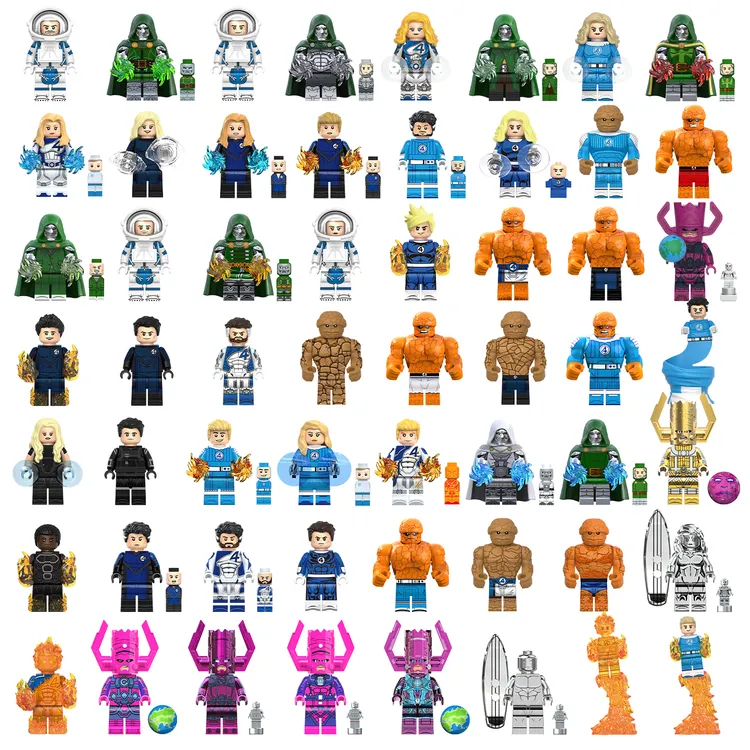 World Minifigs神奇四侠太空宇航员系列简易拼插积木小型人仔玩具
