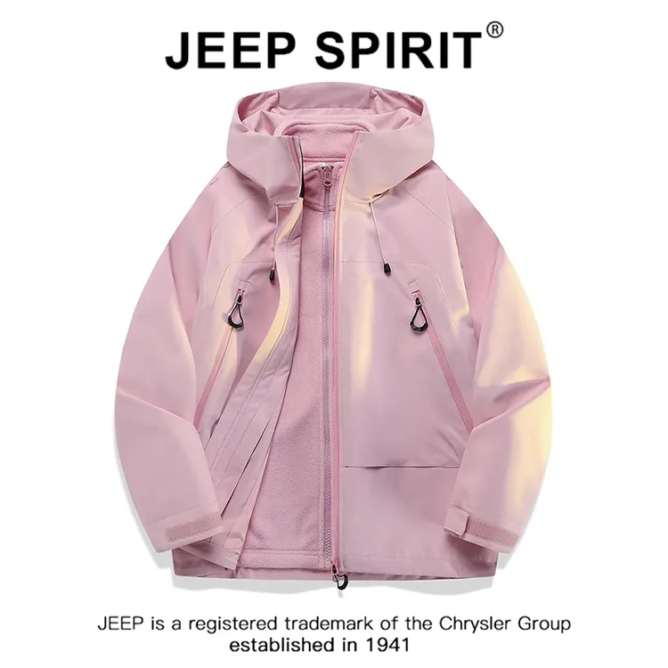 JEEPSPIRIT吉普超好看冲锋衣男女25新款户外三合一防进藏登山外套