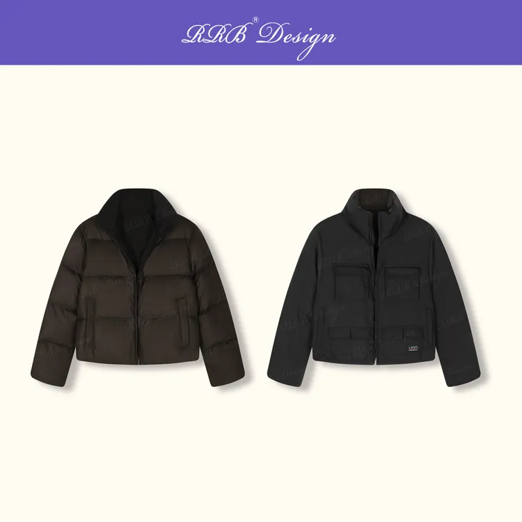 RRB Design两面穿高蓬御寒95白鹅绒多口袋立领鹅绒外套