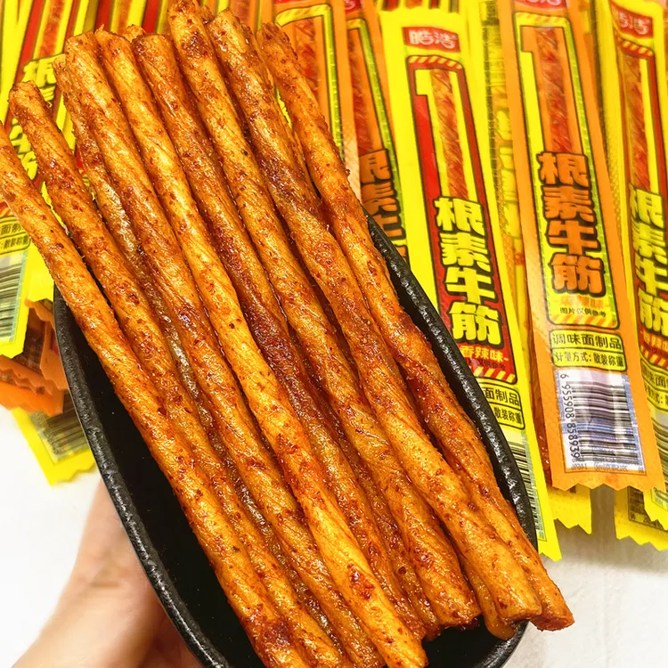 皓浩一根素牛筋筋辣条辣味小零食网红解馋休闲小吃好吃的推荐散装