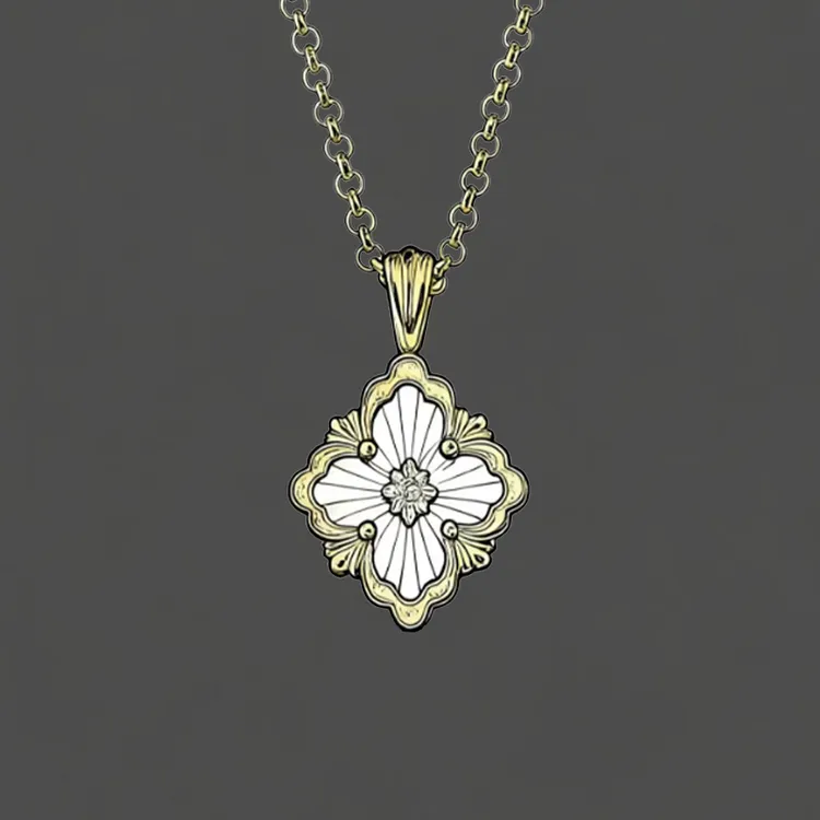 合金项链 布布重工坠链项链歌剧院四叶草轻奢百搭毛衣链时尚复古