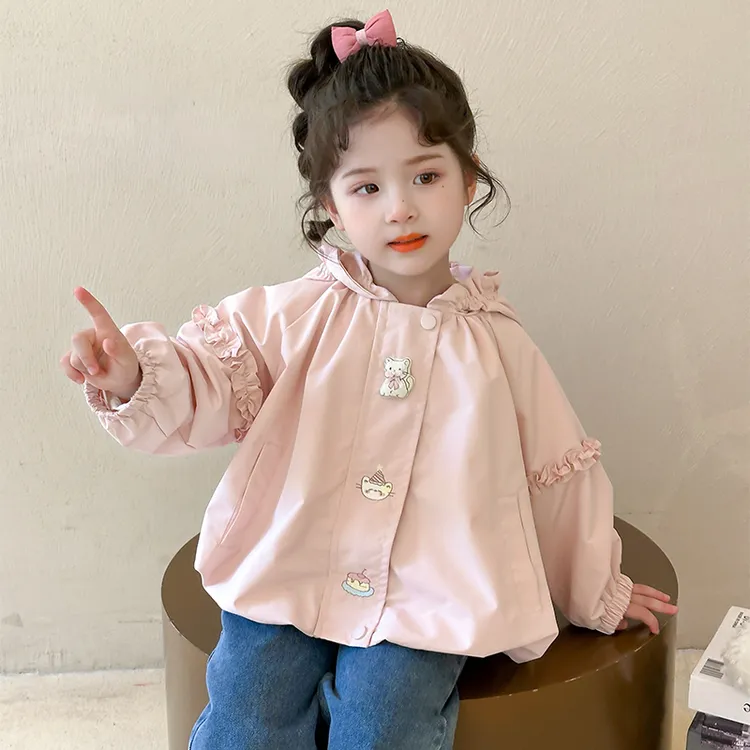 女童外套春秋款2025新款儿童洋气时髦连帽上衣公主女宝宝秋季衣服