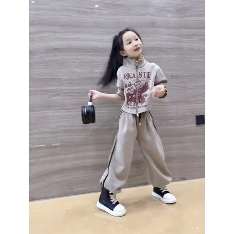 FAVMARTHA女童运动套装春秋款2025新款儿童秋季洋气童装女大童外