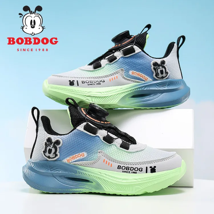 巴布豆童鞋男童运动鞋儿童春秋透气网面中大童学生高弹减震跑步鞋