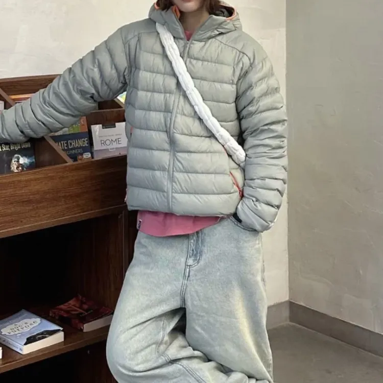 情侣连帽排骨羽绒服轻量户外防风防水保暖时尚休闲外套 PG