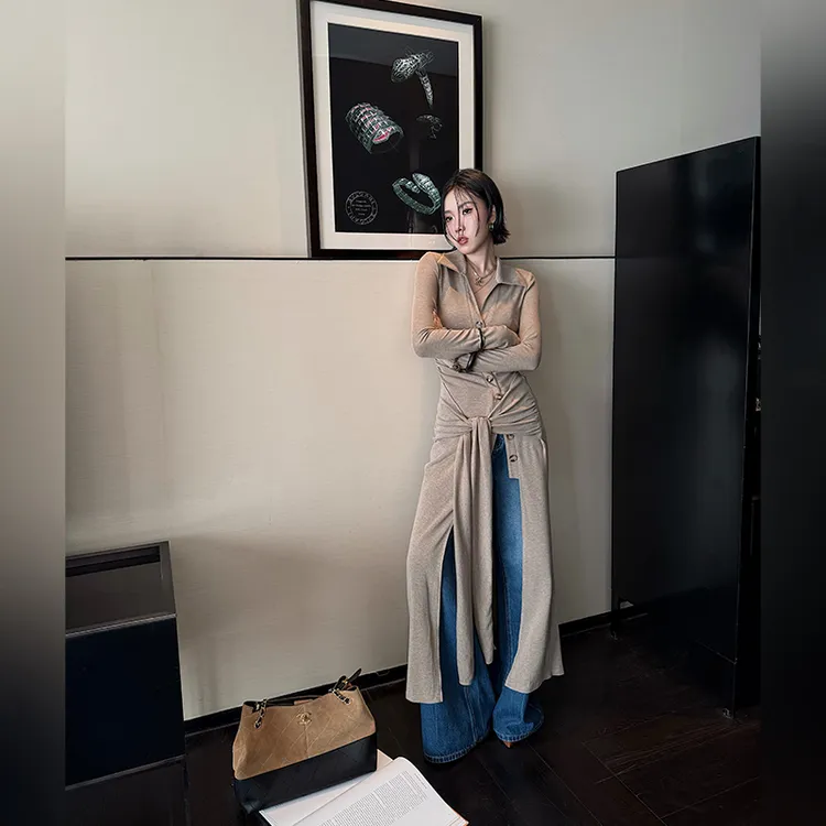 十三粥私服 呼吸解构 简约时尚连衣裙长款女柔软亲肤显瘦SQ0386