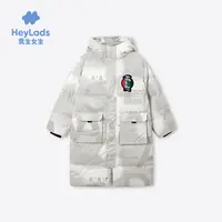 男生女生男大童时尚长款连帽羽绒服NCYAJ43035A